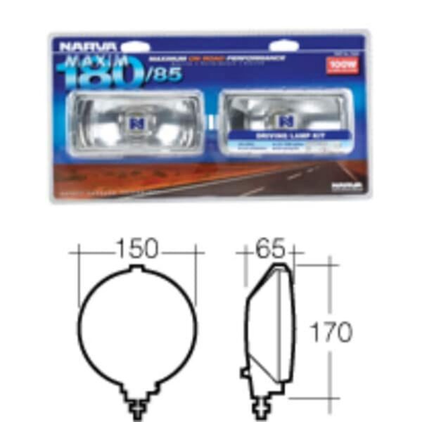 Maximize Your Driving Visibility with Narva Maxim 180/85 12V 100W Rectangular Lamp Kit