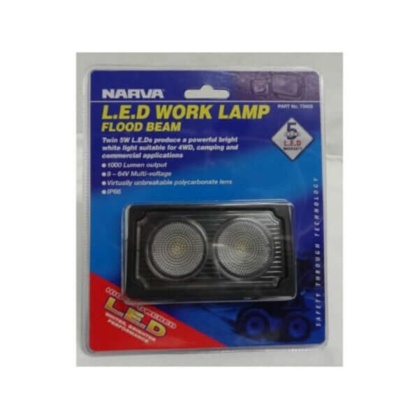 Narva 72433 9-64V LED Work Lamp Flood Beam - 1000 Lumens | Bright & Powerful Lighting