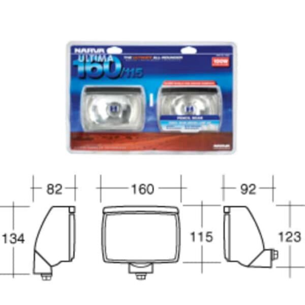 "Narva Ultima 160/115 Pencil Beam Driving Lamp Kit 12V 100W Rectangular - Brighten Your Drive!"