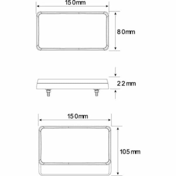 Led Autolamps 151Bar Stop/Tail/Indicator & Reflector Combination Lamp