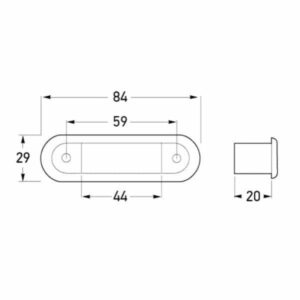 "Hella Red Rectangular 12V Wide Rim Lamp - Red Lens"