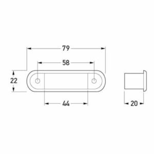 "Hella White Rectangular Narrow Rim Lamp with Clear Lens"