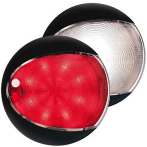 Hella Euroled Touch 130 LED Surface Mount Light - White/Red Light, Black Housing 9-33V DC