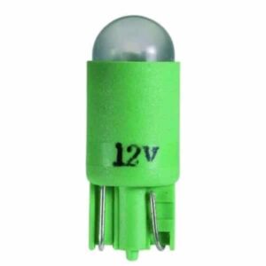 "2 Pack Narva 12V LED Wedge Globes - Green T-10mm Kw2.1 X 9.5D"