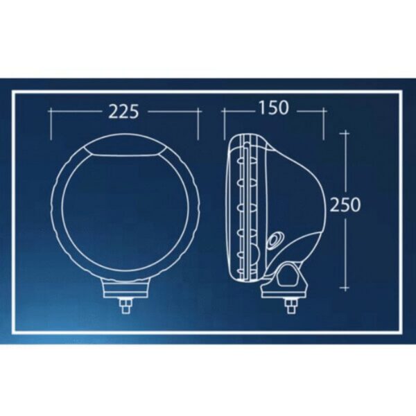 "Narva Ultima 225 Blue Pencil Beam Driving Lamp 12V 100W 225mm Diameter - Brighten Your Drive!"