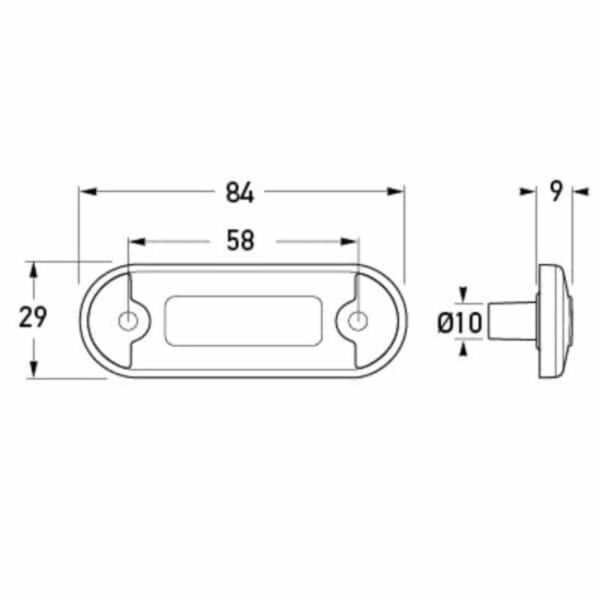 "Hella Duraled Flush Mount Rear Position/End Outline Lamp - Brighten Your Vehicle's Rear View!"