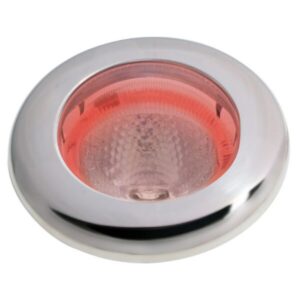 "Hella 2JA343980052 SpotLED Fix White/Red Stainless Steel Silver Rim"