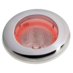 "Hella 2JA343980052 SpotLED Fix White/Red Stainless Steel Silver Rim"