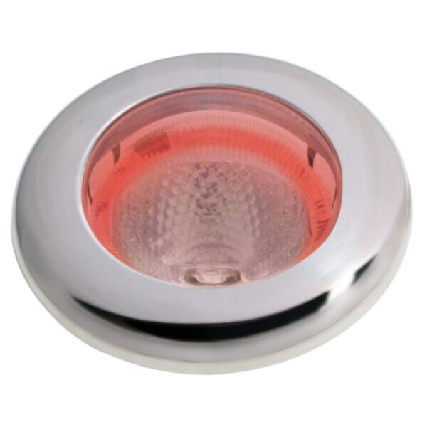 "Hella 2JA343980052 SpotLED Fix White/Red Stainless Steel Silver Rim"