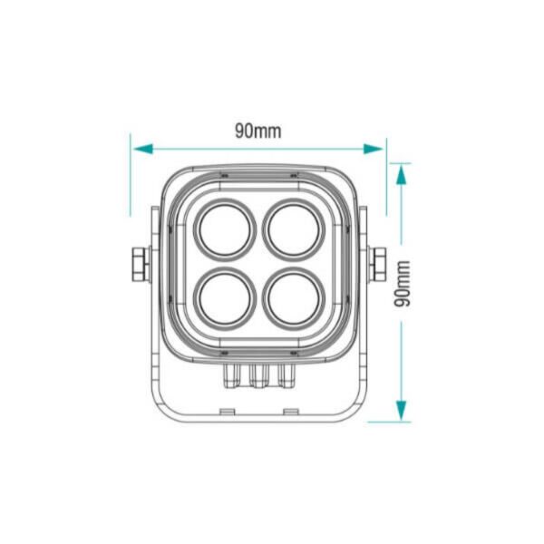 Blacktips 4 Led Work-light 60 Degree Flood Beam