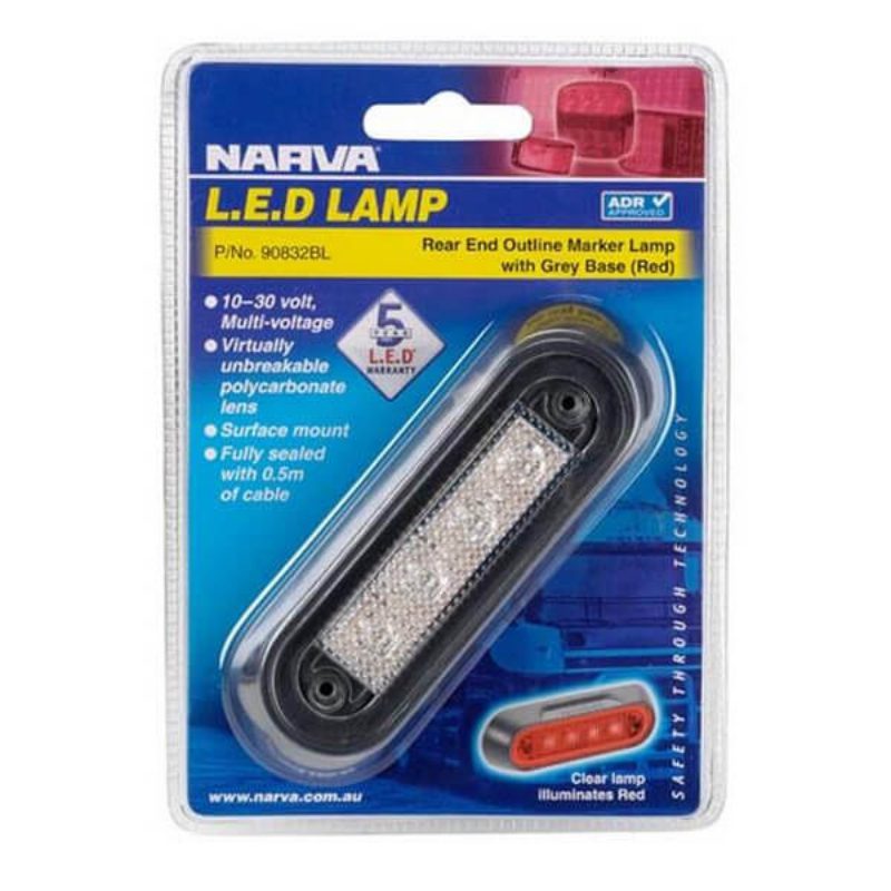 Narva 90832 10-30V Red LED Rear End Outline Marker Lamp - Bright & Durable Lighting