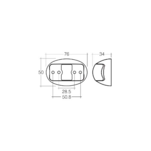 "Amber Narva 91622 9-33 Volt L.E.D Front End Outline Marker & External Cabin Lamp"