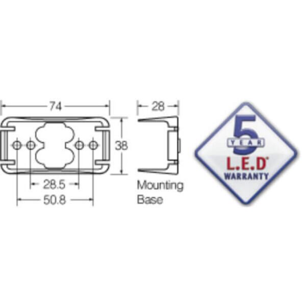 "Amber Narva 91622 9-33 Volt L.E.D Front End Outline Marker & External Cabin Lamp"