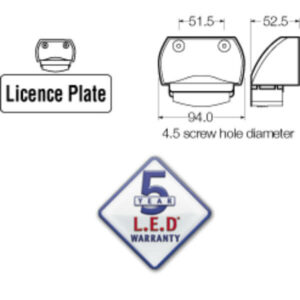 "Narva 91672 9-33V 5 L.E.D License Plate Lamp in Chrome Housing - Illuminate Your Vehicle!"