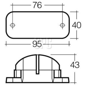 "Narva 91681 9-33V 3 L.E.D Licence Plate Lamp in Low Profile Black Housing & 2.5M Cable"