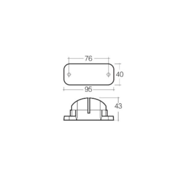 Narva 91682 9-33V 5 L.E.D Licence Plate Lamp in Low Profile Black Housing & 0.5M Cable