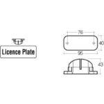 Narva 91682 9-33V 5 L.E.D Licence Plate Lamp in Low Profile Black Housing & 0.5M Cable