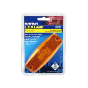 Amber Narva 91700 9-33 Volt LED Side Marker Lamp with In-Built Retro Reflector