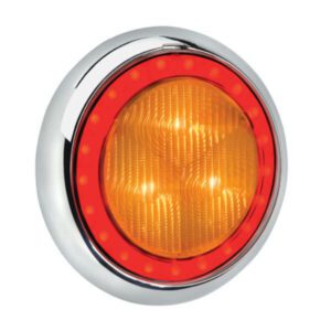 "Amber Narva 94340W 9-33 Volt L.E.D Rear Direction Indicator Lamp with Red Tail Ring"