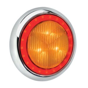 "Amber Narva 94340W 9-33 Volt L.E.D Rear Direction Indicator Lamp with Red Tail Ring"